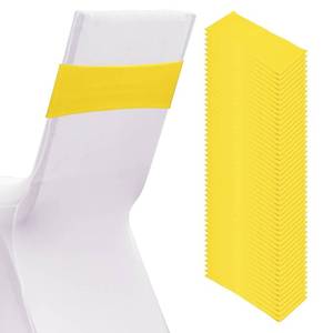 lot 9661 image: PATIKIL 50Pcs Spandex Chair Sashes Bows Stretch Chair Cover Lemon Yellow