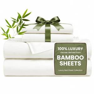 lot 9665 image: Loves cabin 3 Piece Twin Sheet Set, 100% Rayon Derived from Bamboo, Cooling & Breathable, Soft Silky Deep Pocket up to 16, Hotel Luxury Bedding for Hot Sleepers, White