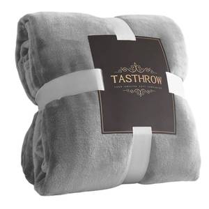 lot 9679 image: TASTHROW Large Flannel Fleece Throw Blanket, 50�70 Inch - Light Grey
