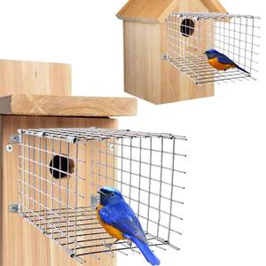 lot 10000 image: Bluebird House Predator Guards 2 Pcs, Strong Metal Wire Birdhouse Entrance Protector Guard Bird House Protector Guards for Eastern Bluebird Box (Square)