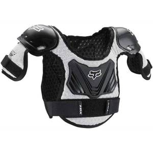lot 10005 image: Fox Racing Youth Peewee Titan Roost Motocross Dirt Bike Deflector Chest Guard, BlackSilver, SmallMedium