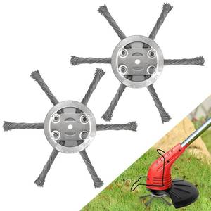 lot 10011 image: NeJesZoe 6 inch Steel Wire Weed Trimmer Head String Trimmer Replacement Head, Steel Wire Grass Trimmer Head for Electric Battery Powered Cordless String Trimmers (2 Pack)