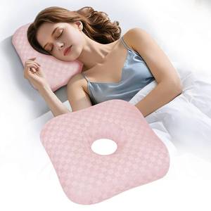 lot 10016 image: AHTOHAA Ear Piercing Pillow with Comfort Hole for Side Sleepers (Pink)