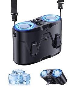 lot 10019 image: KIMMOO Portable Waist Fan, Dual-Motor with Ice Cooling, 10000mAh Battery
