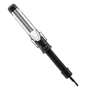 lot 10020 image: Conair Instant Heat 1 14 Inch Curling Iron with 25 Heat Settings, Dual Voltage Travel Hair Curler for Long Hair, Beach Waves and Loose Curls with Auto Off Safety Feature, Black, CD82LL