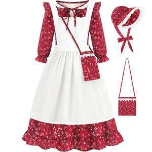 lot 10021 image: Aoiviss Girls Pioneer Dress Floral Colonial Prairie Costume for Little Kids