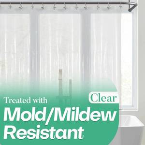 lot 10031 image: Mrs Awesome Clear Shower Curtain Liner with 3 Magnets, 72x72