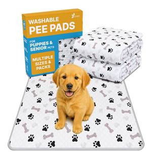 lot 10040 image: GREEN LIFESTYLE Washable Pee Pads for Dogs - Waterproof Reusable Puppy Pads with Anti-Slip Backing, Pet Training Pad for Puppy Playpen, Crate, Whelping Box, Potty Training (Pack of 2-18x24)