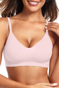 lot 10045 image: Vertvie Women Seamless Wireless Jelly Bra Comfortable Bralette,Pink,XL