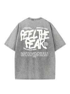 lot 10052 image: WDIRARA Mens Lip Graphic Tee Shirt Vintage Hip Hop Y2k Streetwear Top Grey