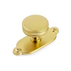 lot 10055 image: Goo-Ki Brushed Gold Cabinet Knobs with Backplate Zinc Alloy Kitchen Hardware - 6 Pack Single HoleScrew Drawer Pulls Cabinet Handles with Spacer,2182M-G013-LSJ