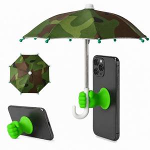 lot 10057 image: Phone Umbrella for Sun, Anti-Glare Phone Shade with Reflective Silver Coating, Mini Cell Phone Sun Shield, Heat Protection Umbrella for Outdoor Beach Camping Fishing Travel Livestream (Camouflage)