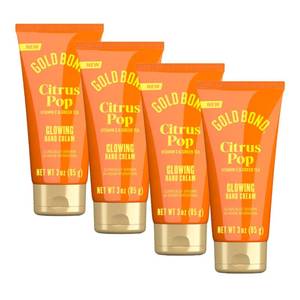 lot 10479 image: Gold Bond Citrus Pop Glowing Hand Cream Set, Citrus Pop Scent, 3 oz, 4 pk