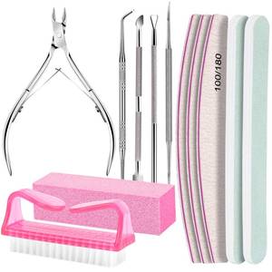 lot 10486 image: FANDAMEI Nail Care Kit, Nail Files 100180, Nail Buffer Block, Cuticle Nippers, Cuticle Trimmer, Cuticle Pusher, Nail Tools, Nail Kit, Pedicure & Manicure Tools, Nail Prep Kit, Manicure Kit for Women