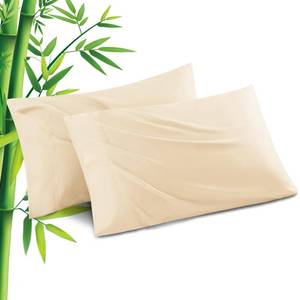 lot 10492 image: Pillowcases Standard Size 2 Pack, Cooling Viscose from Bamboo Pillow Cases with Envelope Closure, Cool & Breathable Pillow Cover for Hot Sleepers and Night Sweats, 20 x 26