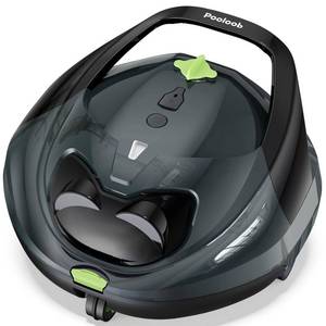lot 13770 image: Pooloob PF1 Cordless Pool Vacuum Cleaner Robot for Daily Pool Maintenance, Floor Only Cleaning for AboveIn Ground Pools, Triple Filtration, Floating Buoy & Tether, Not for Initial or Deep Cleaning