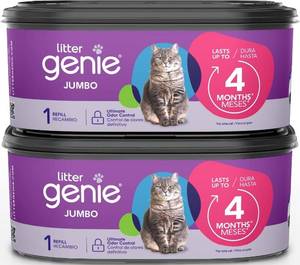 lot 13785 image: Litter Genie Jumbo Refill Bags, 2-Pack, 56 ft of Continuous Film