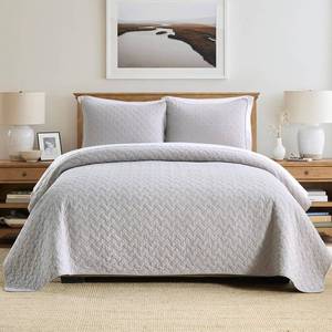 lot 13788 image: Wistown Cotton King Bedspread Quilt Bedding Sets, Grey