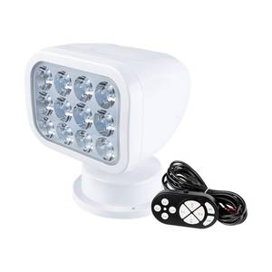 lot 13798 image: SEAFLO 360° Rotating Remote Control LED Searchlight, 10-30V, Auto-Reset, IP66 Waterproof, Marine Spotlight for Boats, Truck, Vehicles, CE & Rohs Certified (Wired RemoteWhiteWhite Light 5500K)