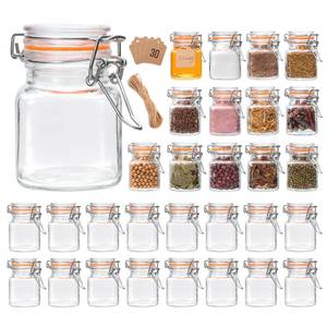 lot 13815 image: Encheng 4 oz Glass Jars with Airtight Lids, 30 Pack