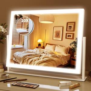 lot 13825 image: ROLOVE Lighted Makeup Mirror 16.3x12.6 with 10X Magnifier
