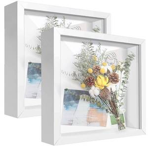 lot 13827 image: TOUYINGER Shadow Box Frame 12x12 White 2-Pack