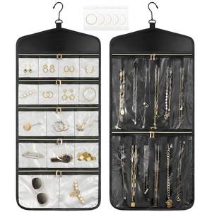 lot 14002 image: CHICECO Travel Jewelry Organizer Hanging Storage Beige Black