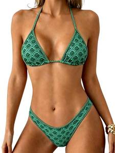 lot 14016 image: ZAFUL Womens Halter Bikini Set High Cut Two-Piece