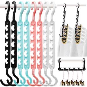 lot 14021 image: HZZILEY 8-Pack Cascading Closet Hangers