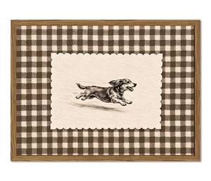 lot 14023 image: ZYANGZY Dachshund Wall Art Canvas 12x16 Inch Wood Framed