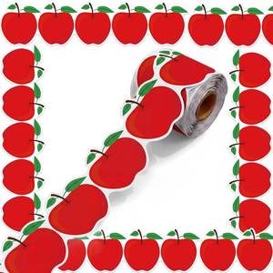 lot 14038 image: Zhanmai 65 ft Apple Bulletin Board Borders Cardboard Classroom Bulletin Board Decorations Back to School Trim First Day of School Poster Chalkboard Party Supplies Decor(Red,Classic)