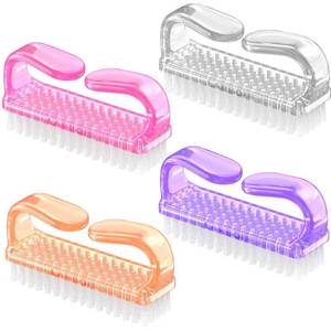 lot 14052 image: Larbois Handle Grip Nail Brush, Nail Brushes Hand Fingernail Brush Cleaner Scrubbing Kit Pedicure for Toes and Nails Men Women (4 Pack)