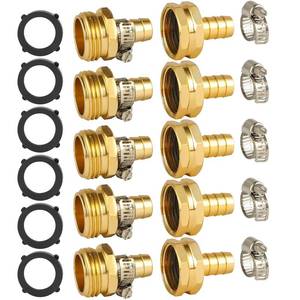 lot 14054 image: 5 Set Garden Hose Repair Connector Kit, Fit for 12 Garden Hose Fitting