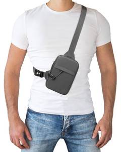 lot 14057 image: Peicees Travel Sling Bag for Men Small Crossbody Bag Anti Theft Purse, Grey