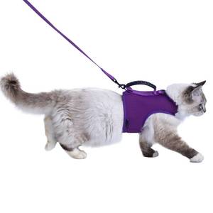 lot 14060 image: Cat Harness and Leash Set for Walking Escape Proof, Purple, Large
