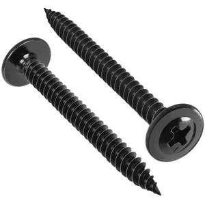 lot 14066 image: VGBUY 120Pcs #8 x 1-12 Inch Wood Screws Phillips Modified Truss Head Stainless Steel 410 Quick Metal Self Tapping Screws,Black Zinc Plated