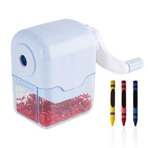lot 14073 image: Crayon Sharpener Compatible with Crayola, Manual Hand Crank Crayon Sharpener, Transform Dull Crayons into Sharp, with Removable Shavings Container, for Home, Art Projects, and Travel, Blue