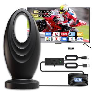 lot 14104 image: 2026 TV Antenna for Smart TV and Old TV, Long Range HD Digital TV Antenna Indoor with 360° Signal Strongest Booster, Supports Local Channels 1080P 4K Reception for Home, RV, Camping (33ft-Round)