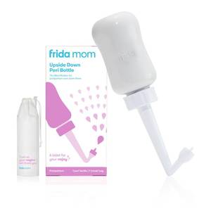 lot 14109 image: Frida Mom Upside Down Peri Bottle Sprayer for Postpartum Care w Bag, Gray