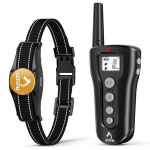 lot 14115 image: PATPET Dog Shock Collar - Rechargeable Dog Training Collar with Remote for Medium Large Dogs, 3 Training Modes (BeepVibrationShock) IPX7 Waterproof 1000Ft Electric Dog Collar (Black)