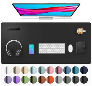 lot 14119 image: Aothia Leather Desk Pad Protector, Mouse Pad, Office Desk Mat, Non-Slip PU Leather Desk Blotter, Laptop Desk Pad, Waterproof Desk Writing Pad for Office and Home (Black,36 x 17)