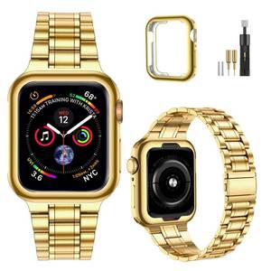 lot 14121 image: MioHHR Solid Stainless Steel Band Compatible for Apple Watch 38mm 40mm 41mm