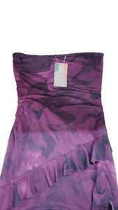 lot 14165 image: BTFBM Womens Strapless Ruched Dress Purple Size S