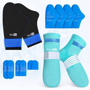lot 14169 image: SuzziPad Cold Therapy Socks & Hand Ice Pack, Cooling Gloves for Chemotherapy, Chemo Care Package for Women and Men, SM