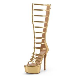 lot 14173 image: Knee High Strappy Gladiator Sandals for Women Platform Stiletto High Heels (size 6.5)