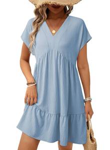 lot 14440 image: Acelitt Summer Babydoll Dress for Women 2026, Blue, Small