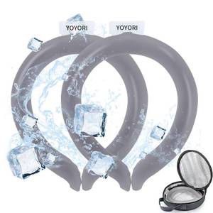 lot 14448 image: 2 Pack Neck Cooling Tube with Insulated Cooling Bag, Reusable PCM Ice Ring