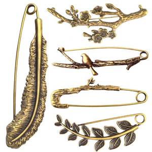lot 14470 image: 5 Pcs Extra Large Decorative Safety Pins, Vintage Brooch Pins for Women Heavy Duty Bronze Pins for Clothing Lapel Sweater Shawl Scarf Dress Skirt Coat Kilt Cloak Cardigan Bags