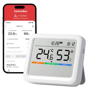 lot 14473 image: SwitchBot Meter Pro, Digital Hygrometer & Thermometer - Wireless Indoor Temperature & Humidity Monitor with Bluetooth App Control, Real-Time Alerts (1, Meter Pro)