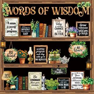 lot 14476 image: Mooliwe 57 Pcs Greenery Bulletin Board Set Classroom Decor Vintage Plant
